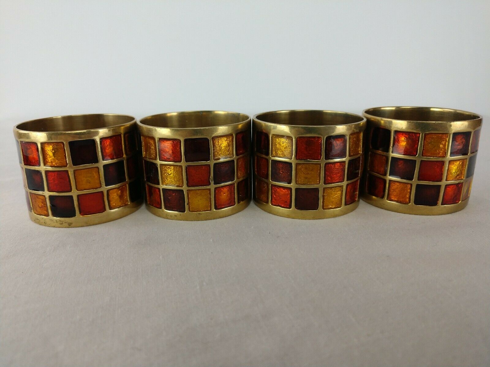 4 Brass Napkin Rings Holders Unbranded