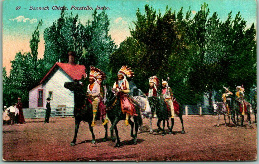 Pocatello, Idaho Native Americana Postcard 