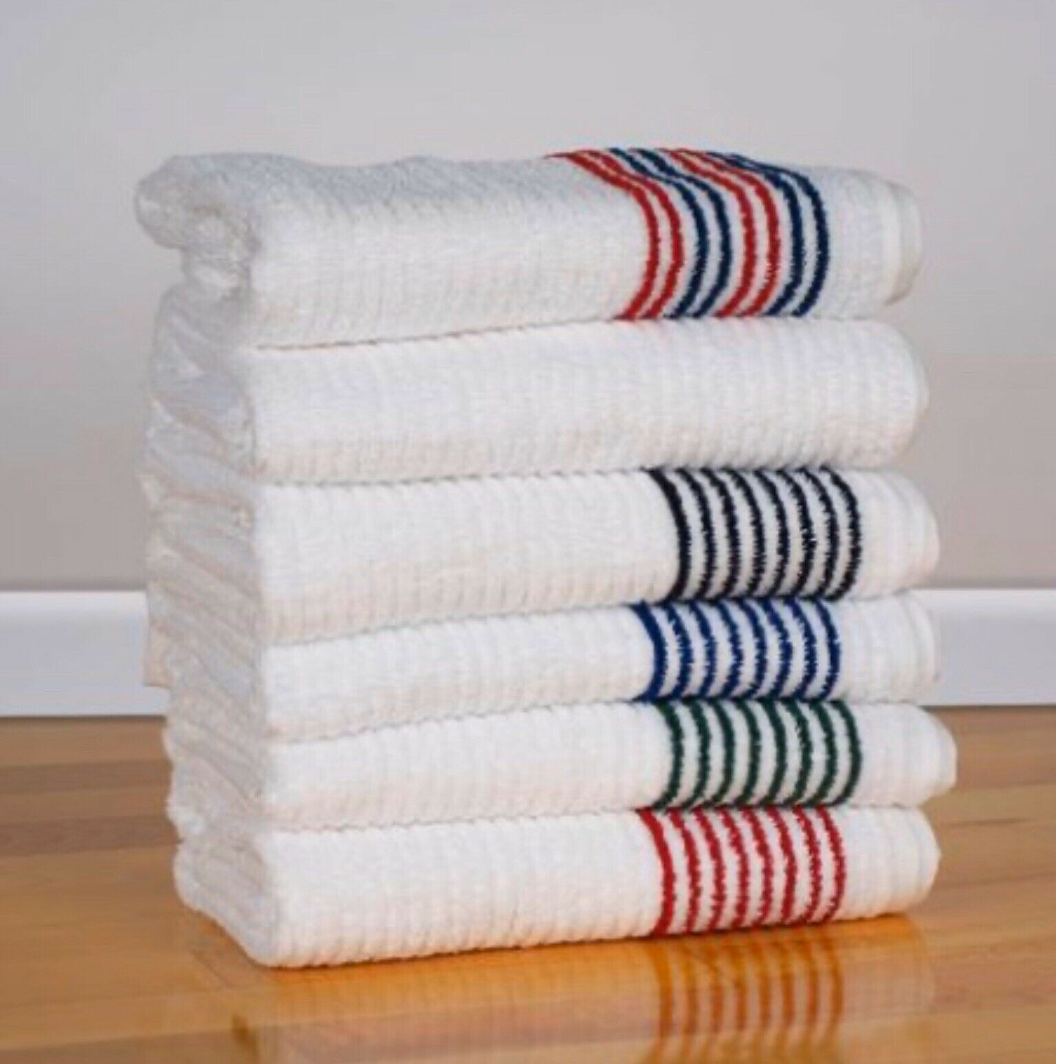Super Gym Work Out Sports Towel 44” X 22” Golf Tour Caddy Towel Blue Stripe