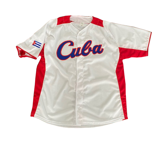 Cuba Baseball Jersey White & Red