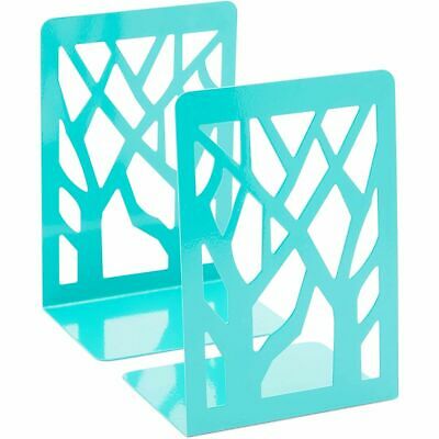 Decorative Metal Bookends, Teal Tree Branch for Rustic Home Decor (1 Pair)