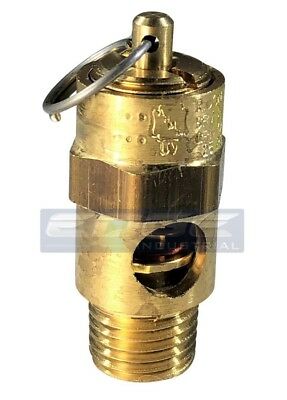 175 Psi Brass Safety Relief Pop Off Pressure Valve, Compressor, Tank, 1/4" Npt