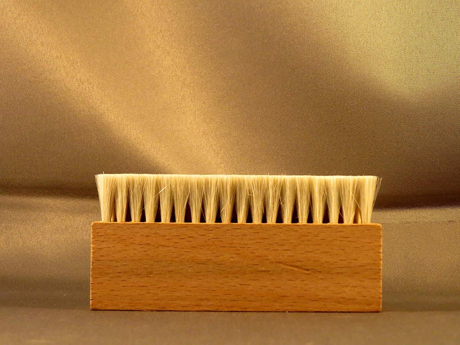Wooden 3 row Anti Static Goat Goat's Hair Record Brush Deep Cleaner Clean Vinyl