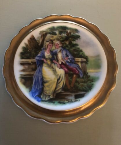 Royal Grafton Collectible Plate Bone China England Colonial Couple Signed