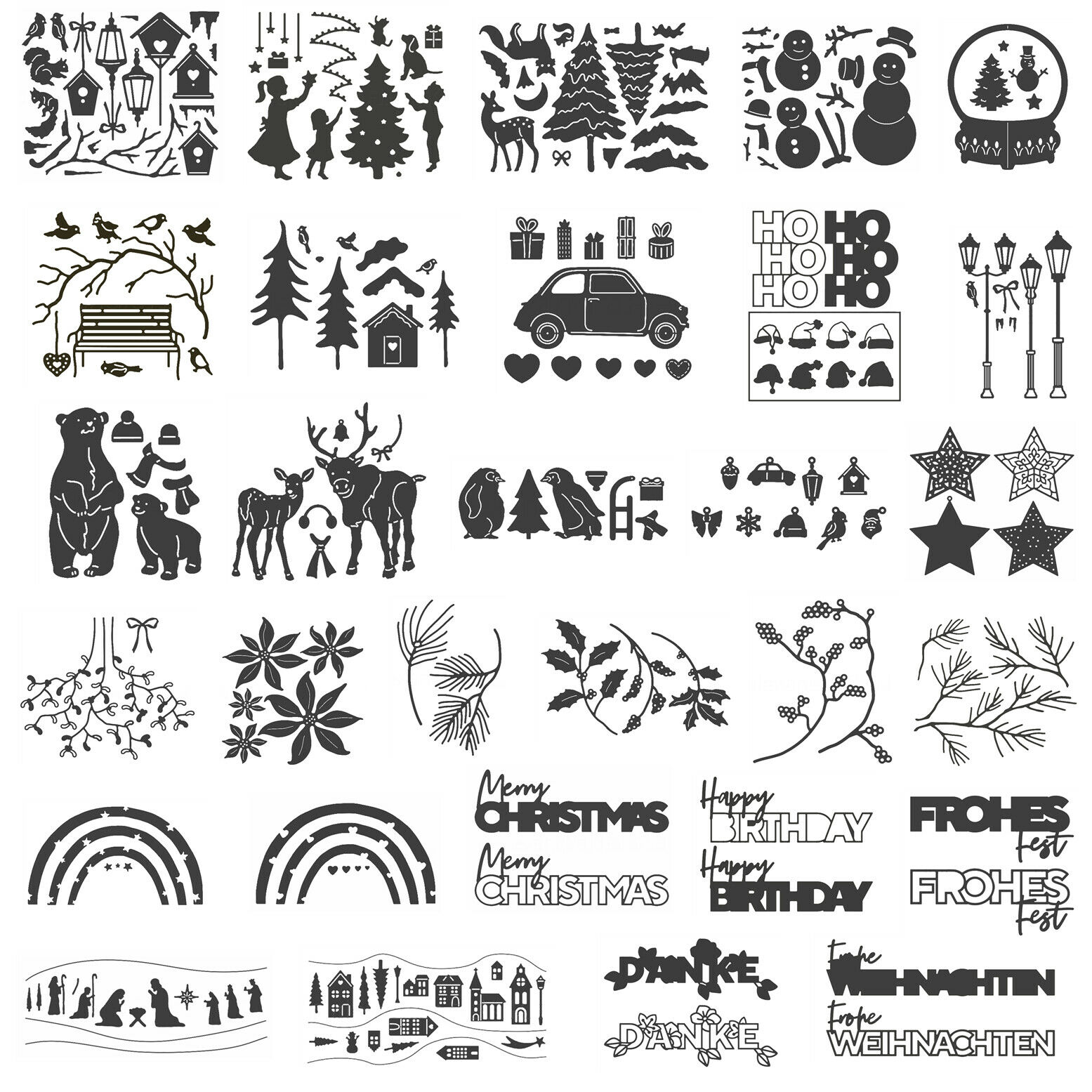 Christmas Forest Animals Metal Cutting Dies Stencil Diy Scrapbooking Paper Cards